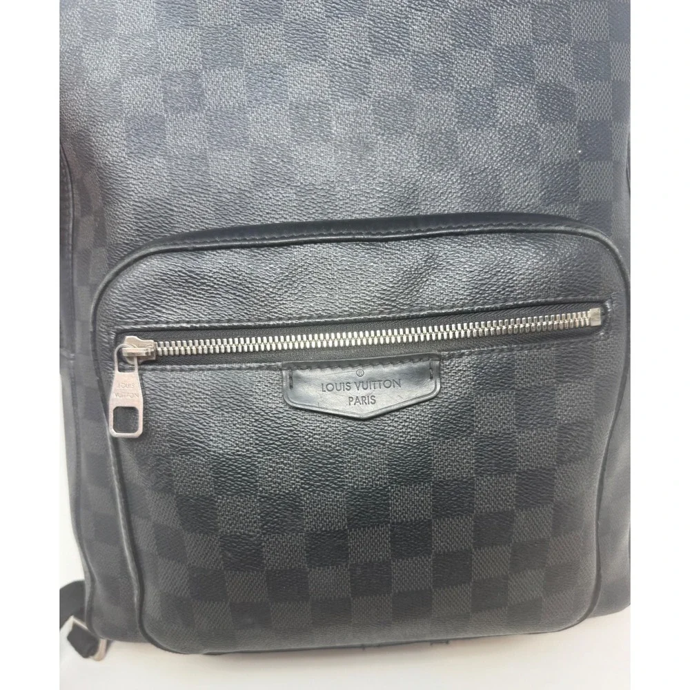 Louis Vuitton Josh Backpack Damier Graphite Black Leather
